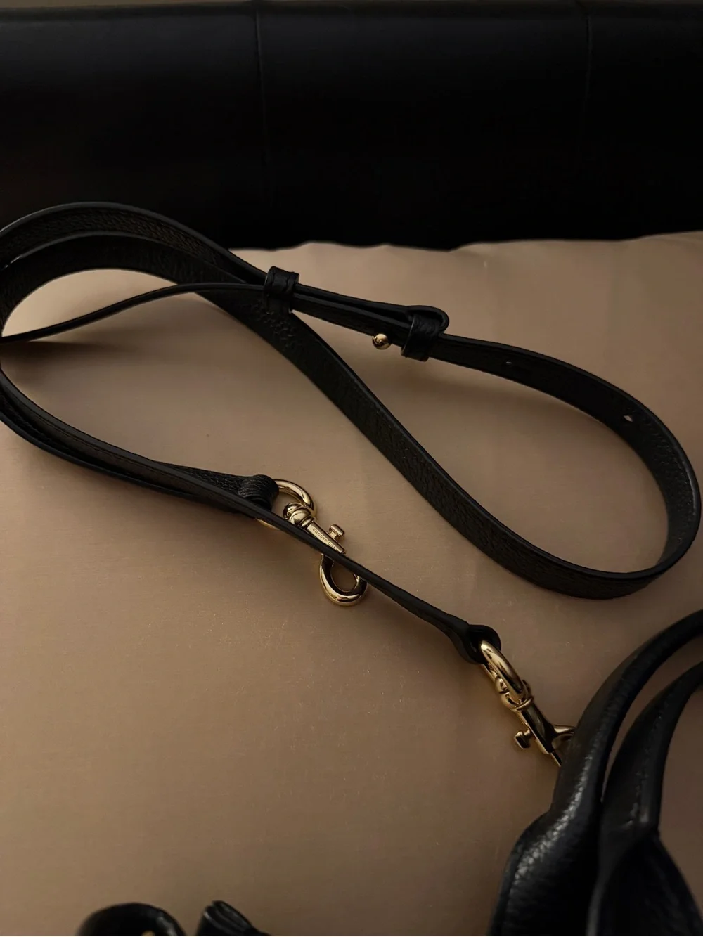 Marc Jacobs Black Pebbled Leather Tote Bag with Embossed Logo